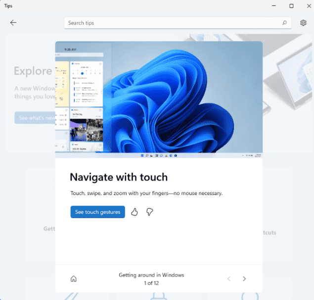 Tips app for Windows 11