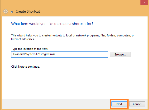 Guide to Create Shared Folder Shortcut on Windows 8