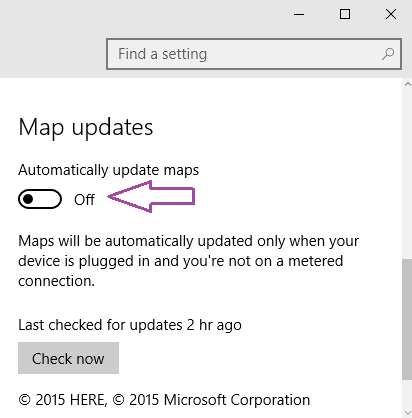 Turn Off Offline Map Automatic Update in Windows 10