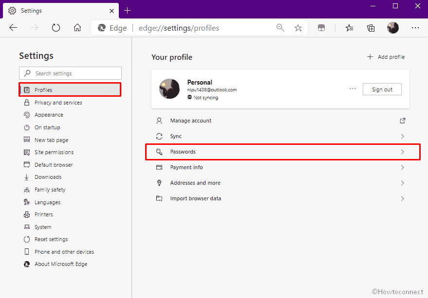 Turn On and Off Offer to Save Passwords in Edge - Choose Passwords