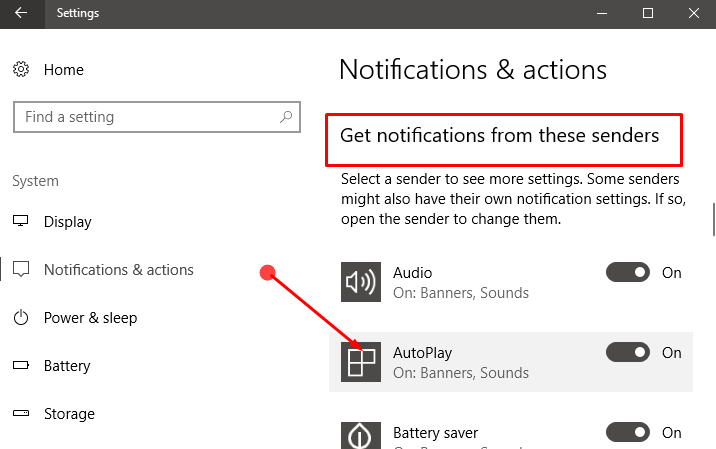 Turn off Action Center Notifications in Windows 10 image 4