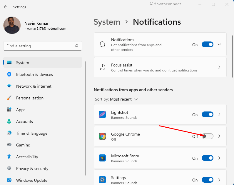 Turn off notifications Chrome