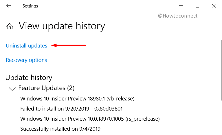 Uninstall faulty updates in Windows 10 Pic 4