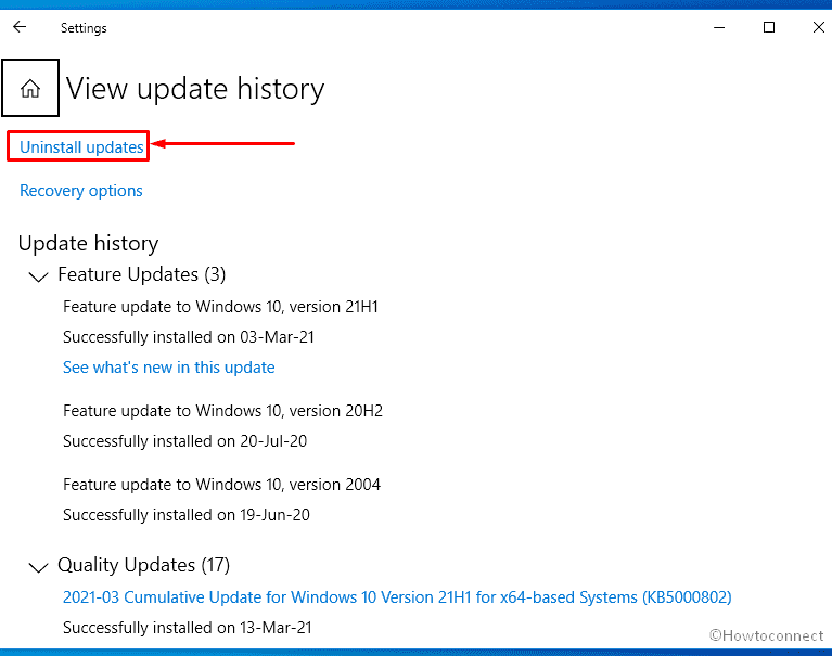 Uninstall problematic Windows update
