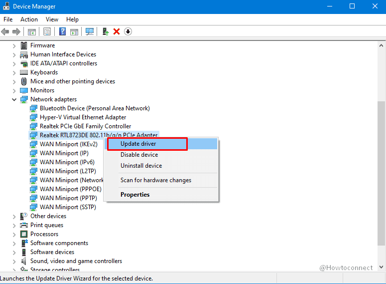 Update network adapter driver to fix Windows 10 2004 wifi issue