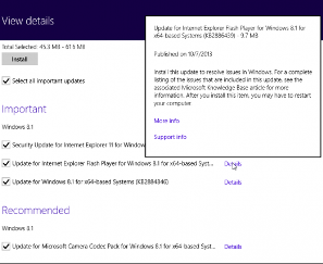 windows 8.1 Updates View