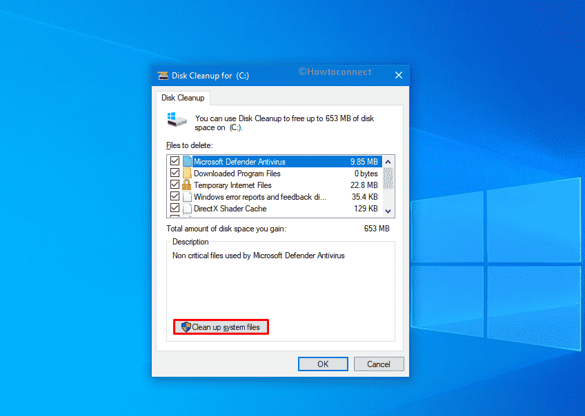 Use Disk clean up tool