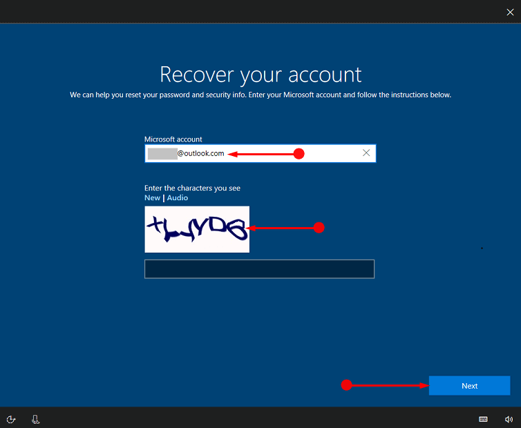 Use 'I forgot my password' from Login Screen Windows 10 picture 2