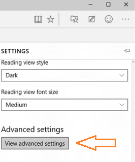 View Advanced Settings button