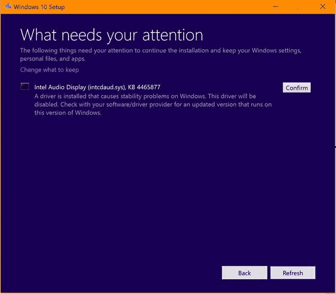 What needs your attention - Windows 10 October 2018 Update 1809