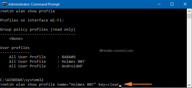 Wi-Fi password command