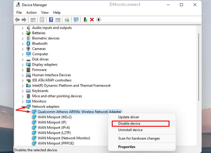 WiFi not working in Windows 11 - Disable WiFi driver