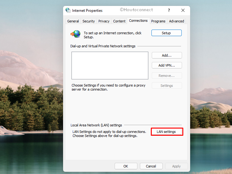 WiFi not working in Windows 11 - check LAN settings