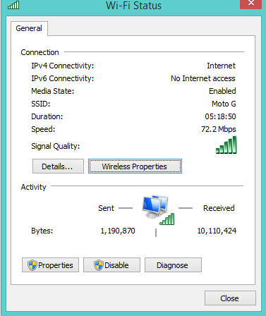 Update WiFi Network Security Key in Windows 10/8/8.1