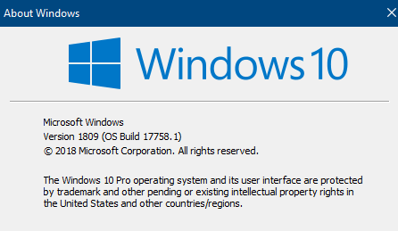 Windows 10 Build 17758
