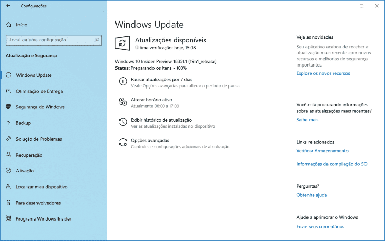 Windows 10 Build 18351