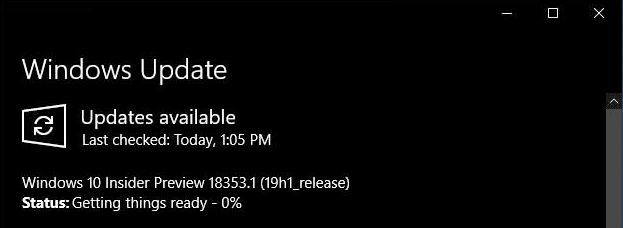 Windows 10 Build 18353 19H1