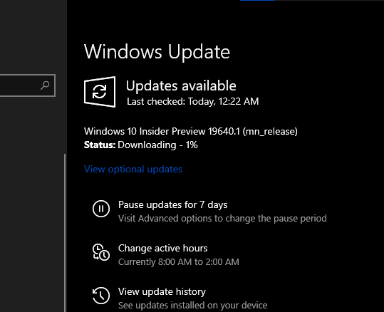 Windows 10 Build 19640