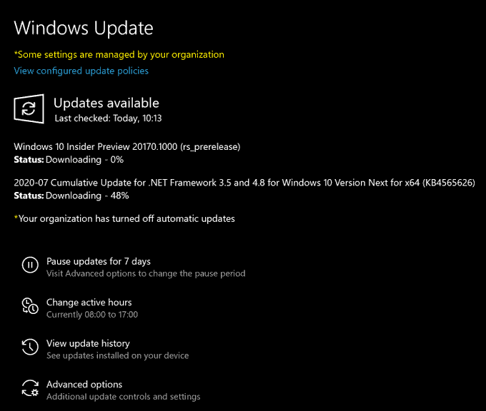 Windows 10 Build 20170