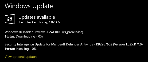 Windows 10 Build 20241 Dev Channel 21H1