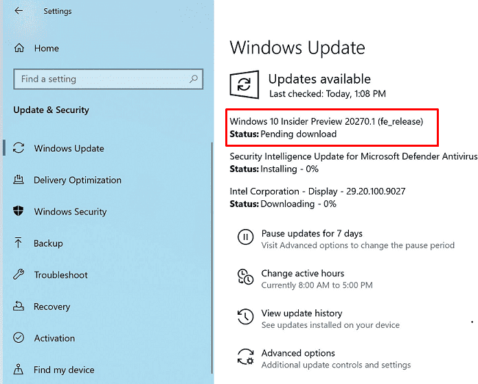 Windows 10 Build 20270.1
