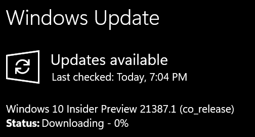 Windows 10 Build 21387.1000