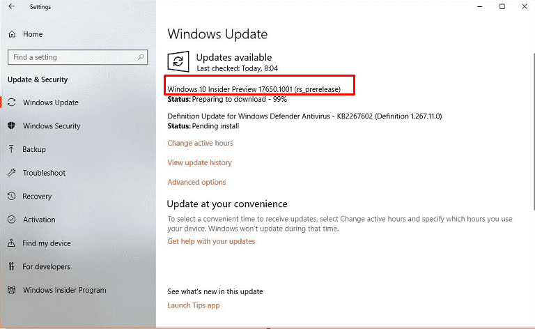 Windows 10 Insider Preview Build 17650 for Skip Ahead Details image 1