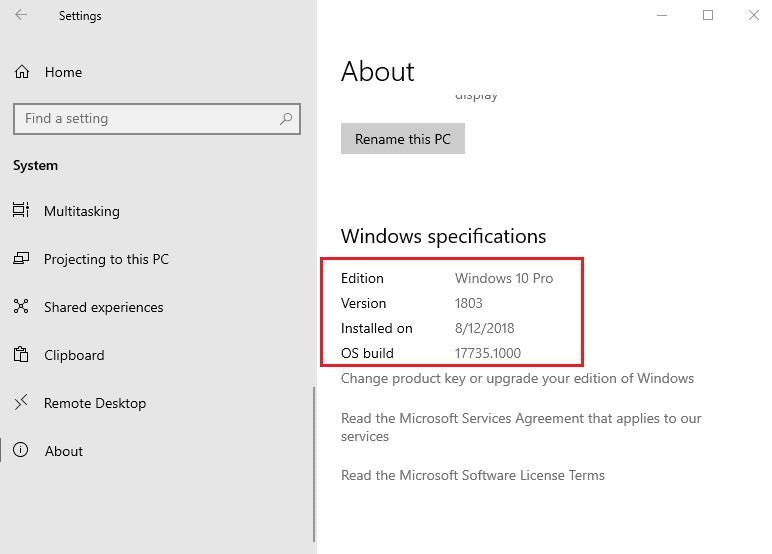Windows 10 Insider build 17735