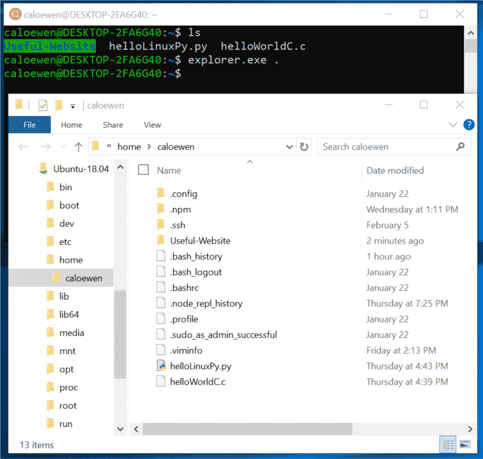 Windows 10 May 2019 Update - Linux Files inside File Explorer