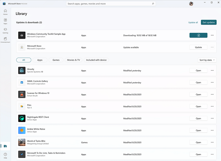 Windows 11 Build 22000.176 Library