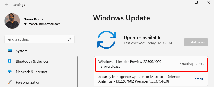 Windows 11 Build 22509.1000