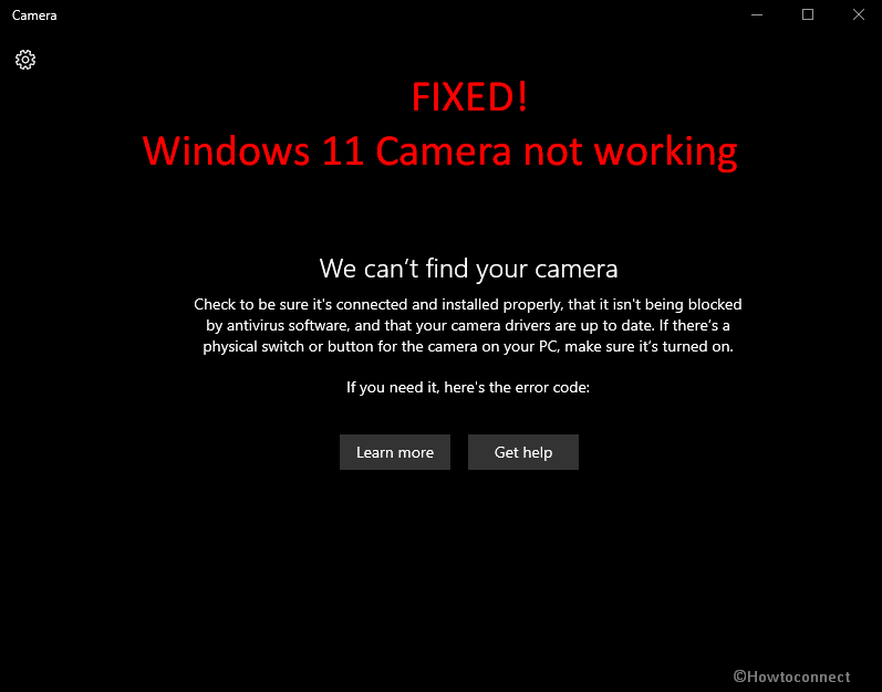 Windows 11 Camera not working