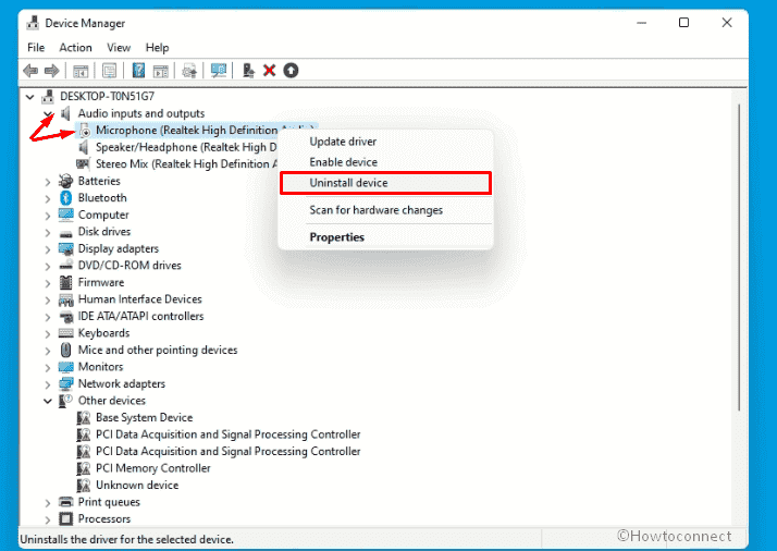 Windows 11 Microphone not working - Uninstall Microphone driver