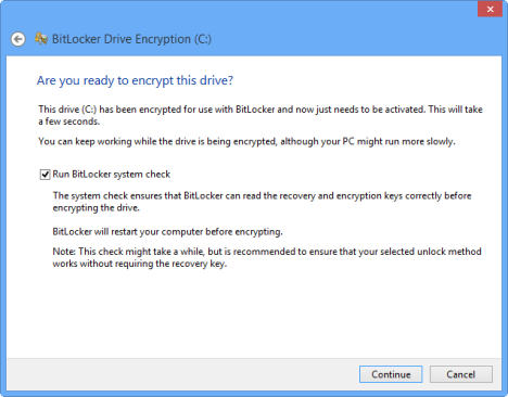 windows 8 bitlocker encryption start