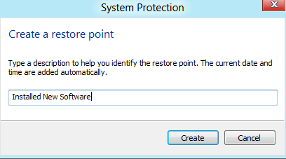 windows 10, 8 create restore point details