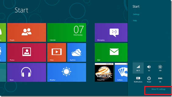 windows 8 more pc settings