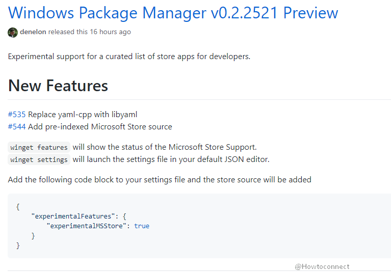 Windows Package Manager v0.2.2521 Preview