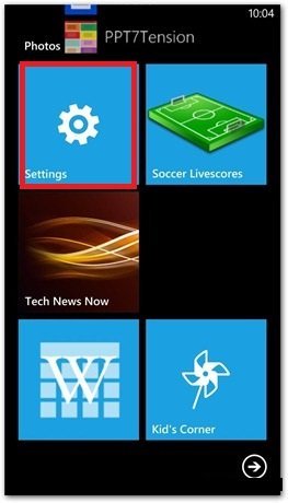 windows phone 8 settings tile