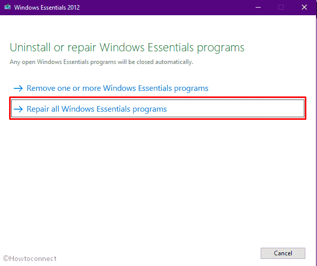 Windows live mail error id 0x800c013e - Repair all Windows Essentials programs
