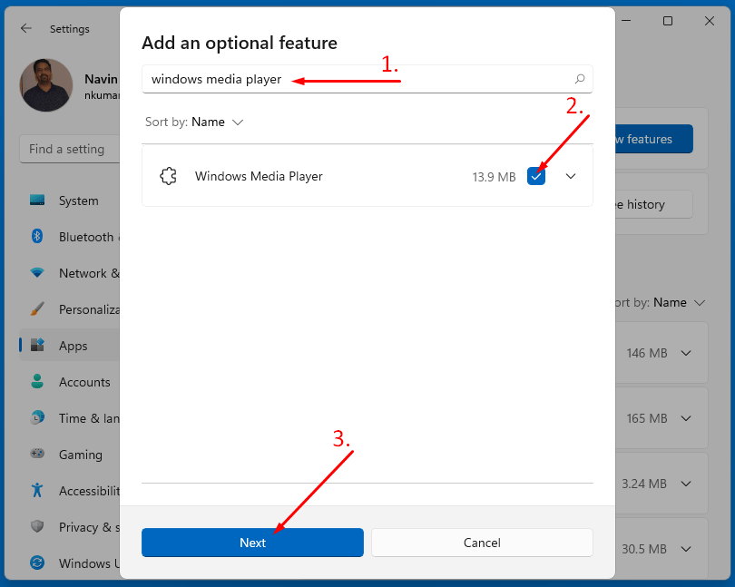 Windows media player optional feature