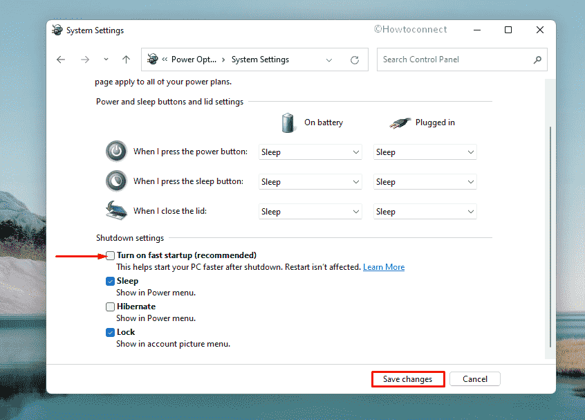 Windows update error 0x80071AA8 – 0x2000A - Disable Fast boot