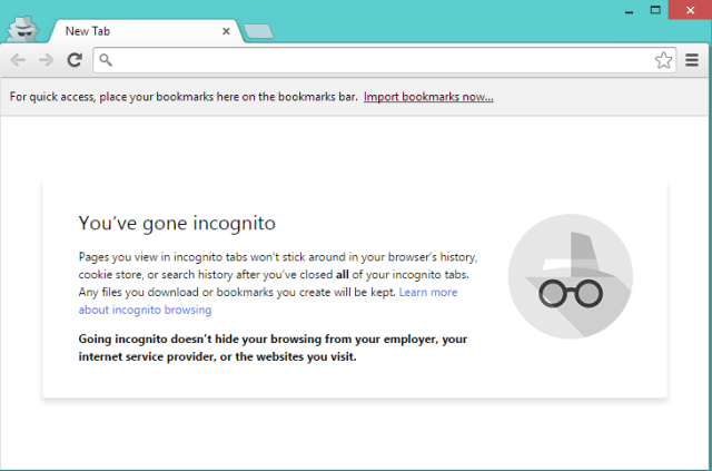 You’ve gone into incognito message on chrome