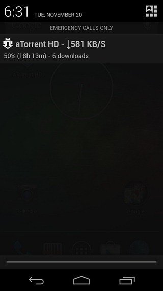 aTorrent Android App notification