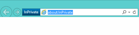 about inprivate written on address bar ie