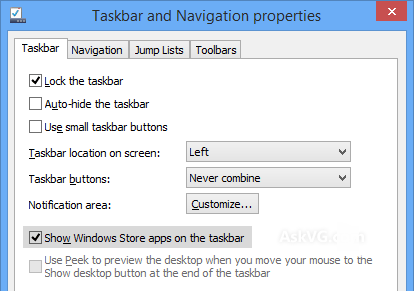 Stop Store Apps on Taskbar, Disable Minimize Button in Titlebar Windows 8.1