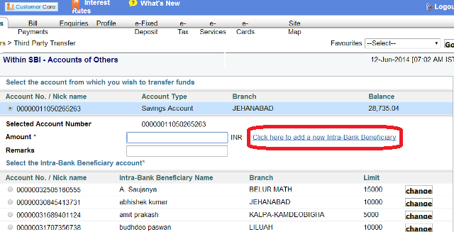 How to Pay Money to SBI Account of Others Using NetBanking