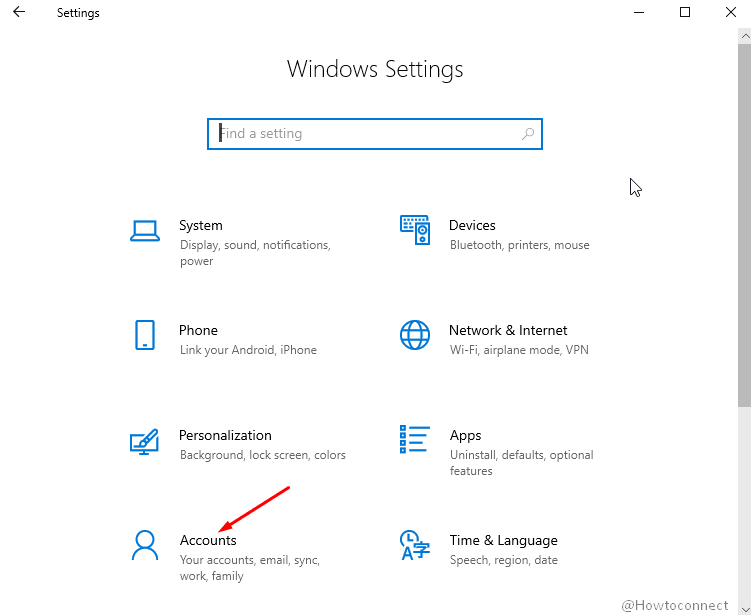 accounts windows settings