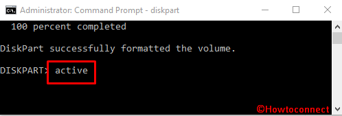 active command in the command prompt