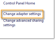 Change adapter settings in windows 8