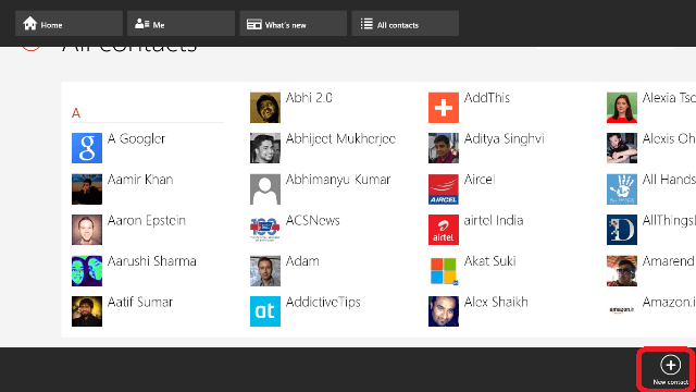 How to Add New Contact to People App in Windows 8.1